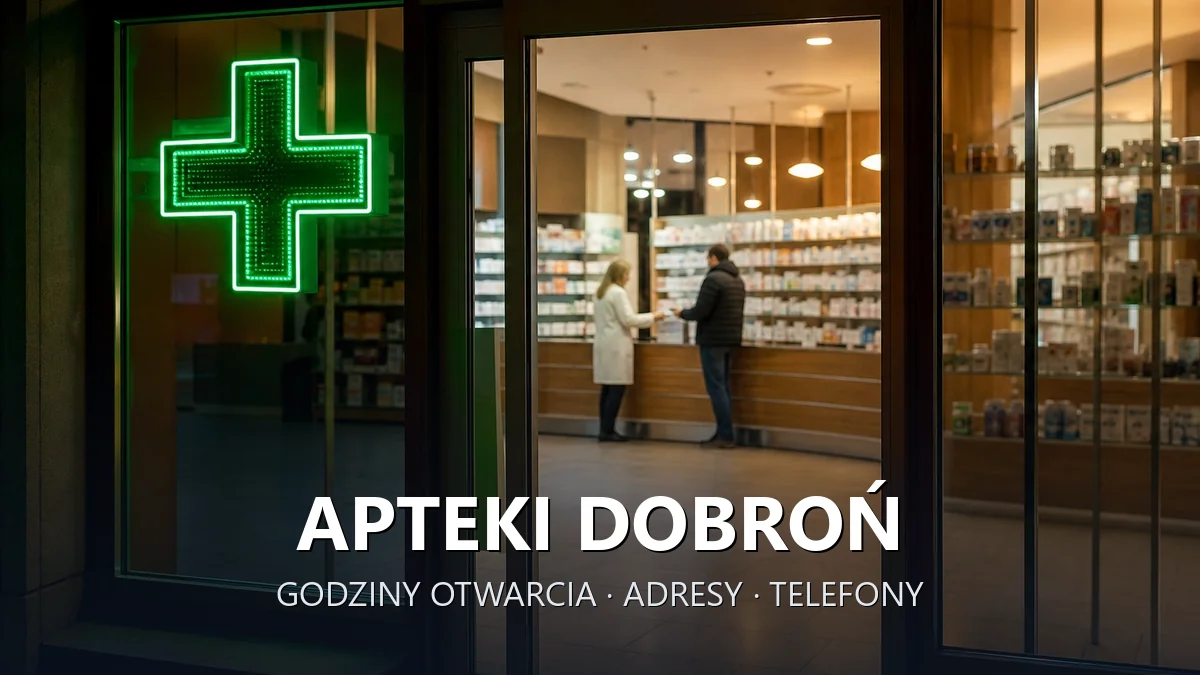 Apteki Dobroń, powiat pabianicki - adresy, telefony, godziny otwarcia