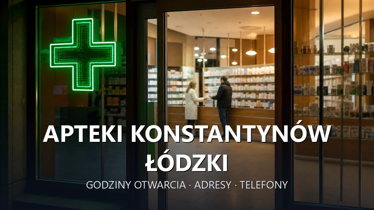 Apteki Konstantynów Łódzki, powiat pabianicki - adresy, telefony, godziny otwarcia