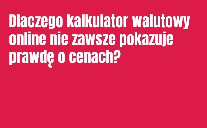 Obraz do artykułu: Dlaczego kalkulator walutowy online nie zawsze pokazuje prawdę o cenach?