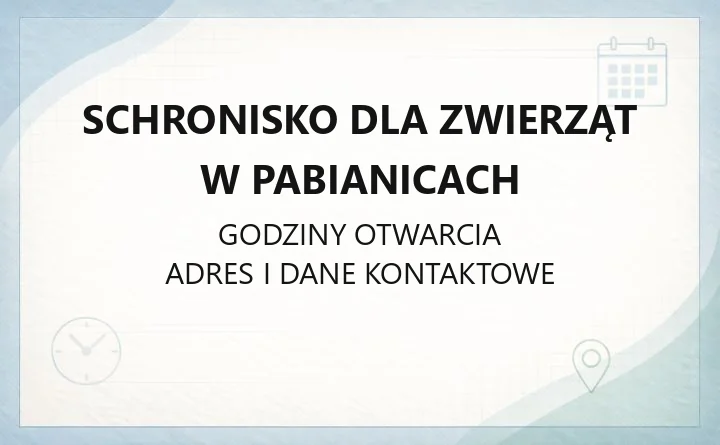 Schronisko dla Zwierząt w Pabianicach - kontakt, godziny, adopcja, cennik