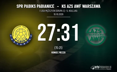 [PIŁKA RĘCZNA] SPR PABIKS Pabianice – KS AZS AWF Warszawa 27:31 – kolejny rozdział rywalizacji w I Lidze Mężczyzn (Grupa C)