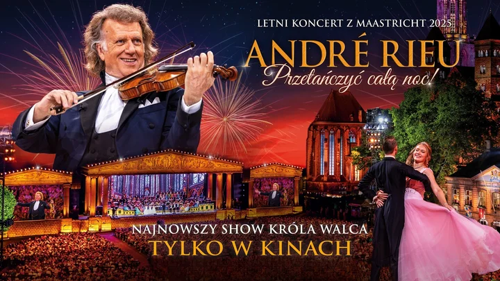 Obrazek przedstawia grafikę promocyjną wydarzenia Retransmisja letniego koncertu André Rieu w kinie TOMI