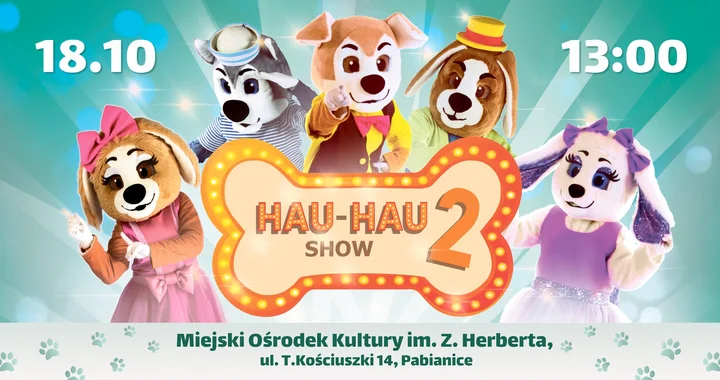Obrazek przedstawia grafikę promocyjną wydarzenia Teatralne przedstawienie dla dzieci: przygoda piesków szukających kurki