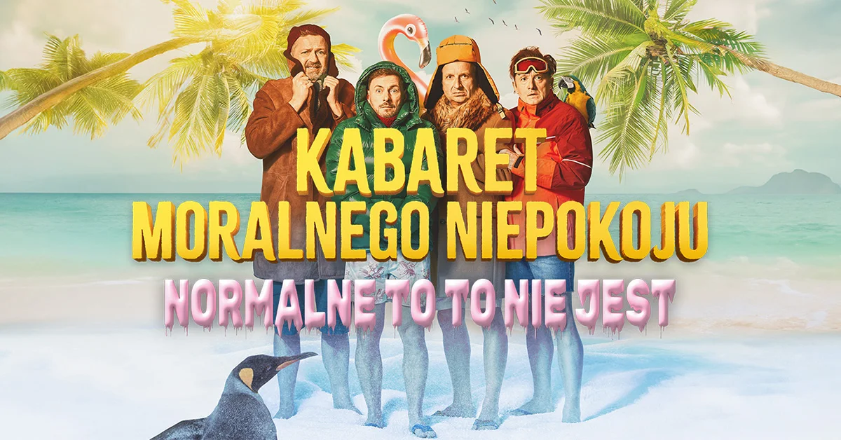 Grafika promocyjna wydarzenia Kabaret Moralnego Niepokoju z nowym programem w Pabianicach