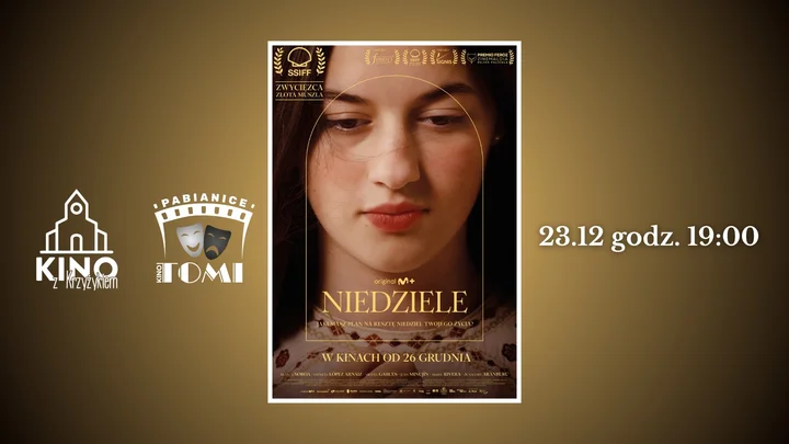 Grafika promocyjna wydarzenia Kino z Krzyżykiem: przedpremierowy pokaz „Niedziele” w kinie TOMI