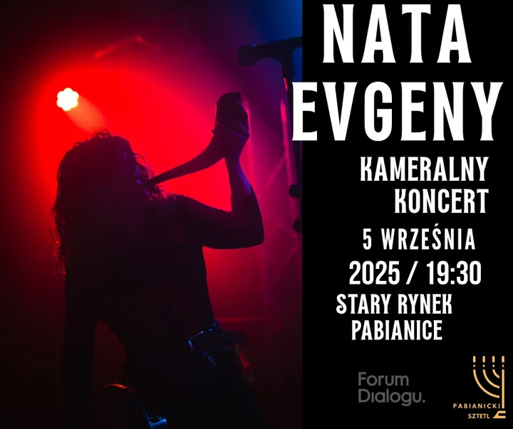 Obrazek przedstawia grafikę promocyjną wydarzenia Koncert duetu Nata Evgeny na Starym Rynku w Pabianicach