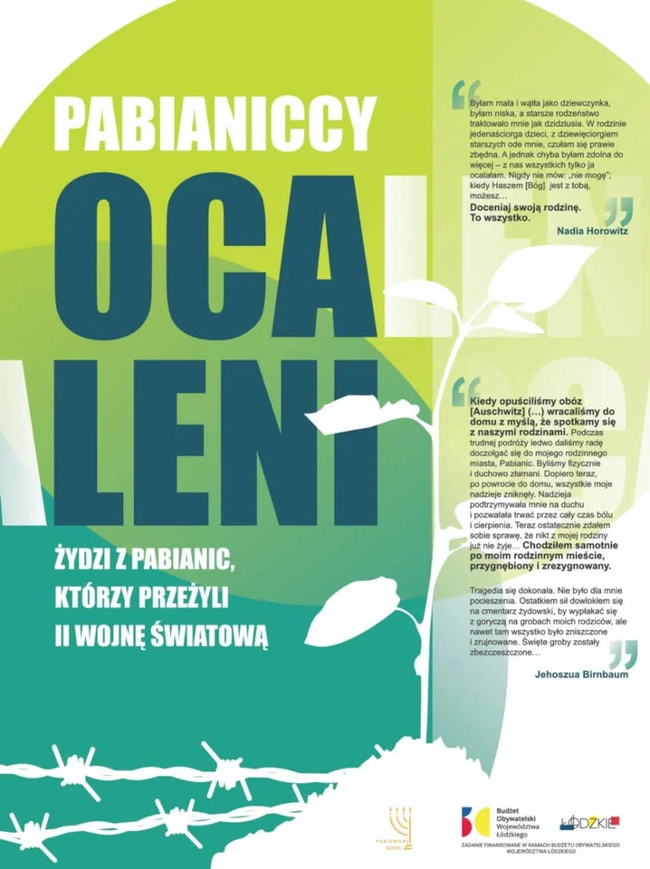 Obrazek przedstawia grafikę promocyjną wydarzenia Otwarcie plenerowej wystawy o ocalałych mieszkańcach Pabianic