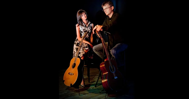 Grafika promocyjna wydarzenia Ballady na dwa serca — Dominika Żukowska i Andrzej Korycki w Pabianicach