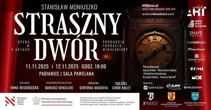 Grafika promocyjna wydarzenia Straszny Dwór — opera Stanisława Moniuszki w reż. Anny Długołęckiej
