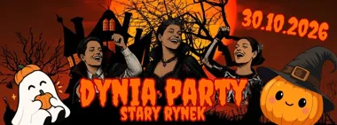 Grafika promocyjna wydarzenia Dynia Party na Starym Rynku w Pabianicach