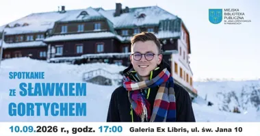 Grafika promocyjna wydarzenia Spotkanie autorskie ze Sławkiem Gortychem w Pabianicach