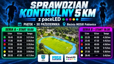 Grafika promocyjna wydarzenia Test biegowy 5 km z paceLED