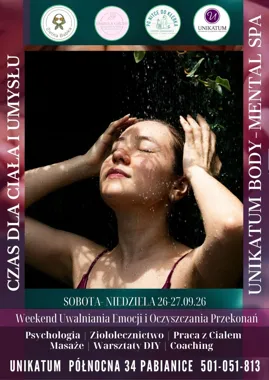 Grafika promocyjna wydarzenia Unikatum Body-Mental SPA w Pabianicach