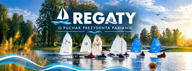 Grafika promocyjna wydarzenia XXIV Regaty o Puchar Prezydenta Miasta Pabianic w Lewitynie