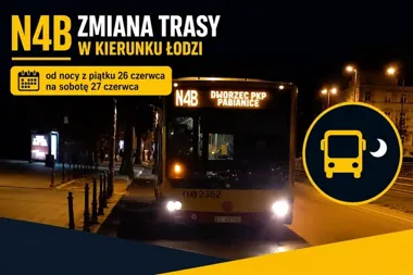 Nocna N4B pojedzie inaczej. Objazd ominie kilka przystanków