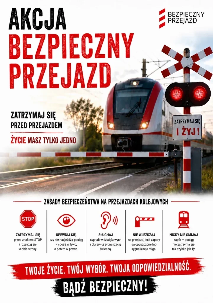 Pociąg zawsze ma pierwszeństwo. Policjanci kontrolowali przejazdy w Pabianicach