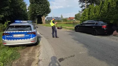 63-latek z blisko 2 promilami uderzył motocyklem w BMW